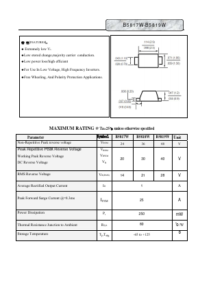 B5819W Datasheet PDF Gaomi Xinghe Electronics Co., Ltd.