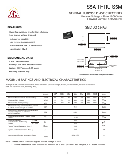 S5A Datasheet PDF Gaomi Xinghe Electronics Co., Ltd.