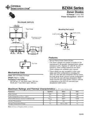 BZX84-Y43 Datasheet PDF General Semiconductor