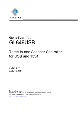 GL646USB Datasheet PDF Genesys Logic