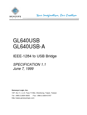 GL640USB Datasheet PDF Genesys Logic