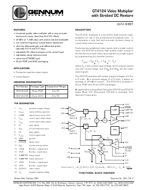 GT4124-CKF Datasheet PDF Gennum -> Semtech