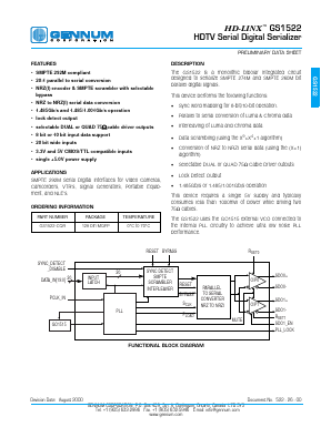 GS1522-CQR Datasheet PDF Gennum -> Semtech