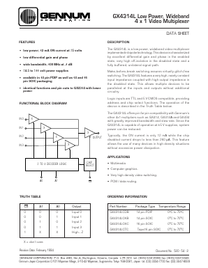 GX4314LCTC Datasheet PDF Gennum -> Semtech