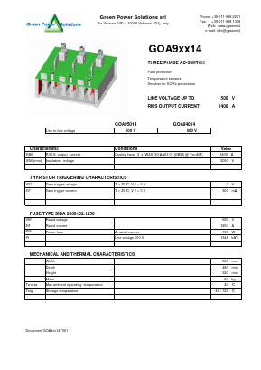GOA94014 Datasheet PDF Green Power Semiconductors