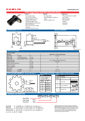 55505-00-03-C Datasheet PDF HAMLIN Position and Movement Sensor Solutions