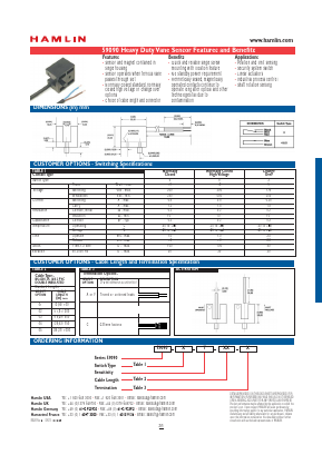 59090-4-T-01-A Datasheet PDF HAMLIN Position and Movement Sensor Solutions