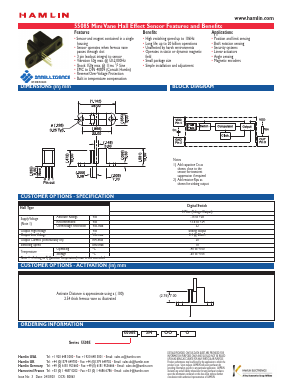 55085 Datasheet PDF HAMLIN Position and Movement Sensor Solutions