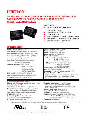 HAM10S-033243 Datasheet PDF HITRON ELECTRONICS CORPORTION