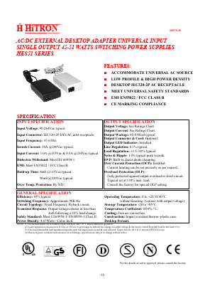 HES51-05080 Datasheet PDF HITRON ELECTRONICS CORPORTION