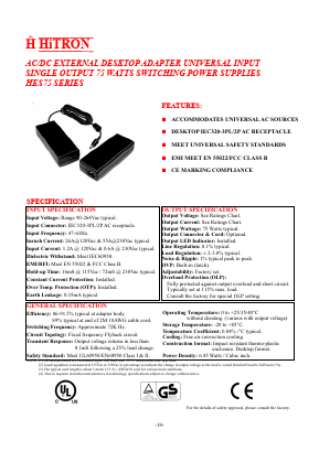 HES75-190390-8 Datasheet PDF HITRON ELECTRONICS CORPORTION