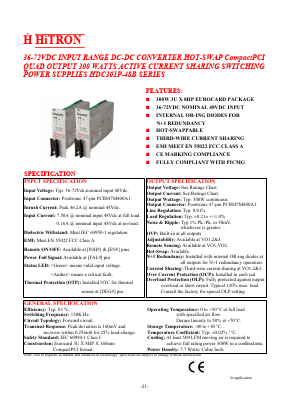 HDC301P-48B-490 Datasheet PDF HITRON ELECTRONICS CORPORTION