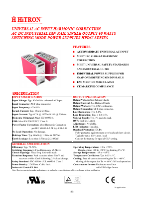 HPD65-S120050 Datasheet PDF HITRON ELECTRONICS CORPORTION