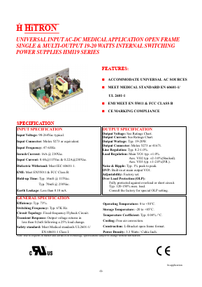 HMI19-T033MI Datasheet PDF HITRON ELECTRONICS CORPORTION