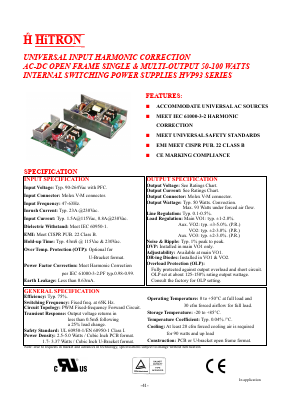 HVP93-D050I Datasheet PDF HITRON ELECTRONICS CORPORTION