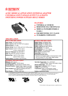 HES22-300080 Datasheet PDF HITRON ELECTRONICS CORPORTION