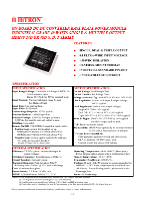 HDH40-24D-S180023 Datasheet PDF HITRON ELECTRONICS CORPORTION