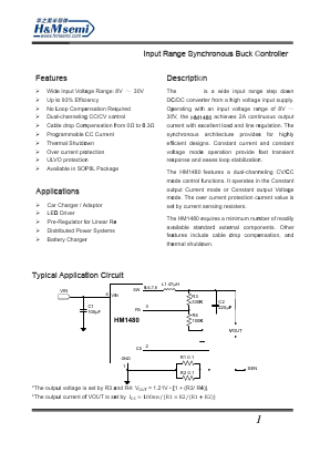 HM1480 Datasheet PDF Shenzhen Huazhimei Semiconductor Co., Ltd