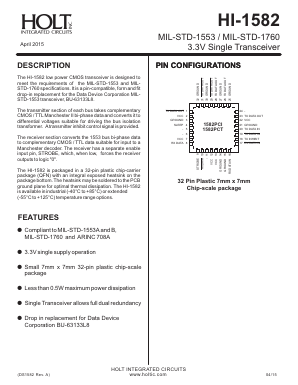 HI-1582 Datasheet PDF Holt Integrated Circuits