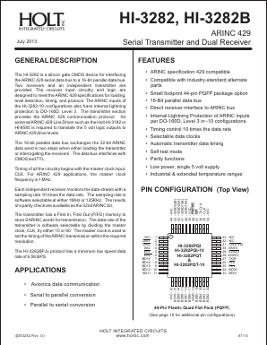 HI-3282CLT Datasheet PDF Holt Integrated Circuits