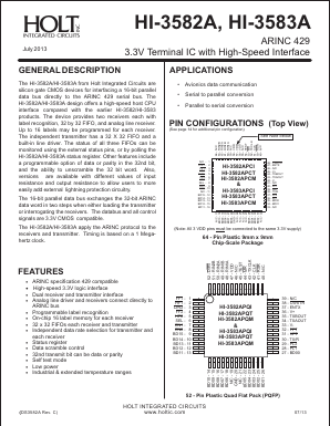 HI-3583APCM-15 Datasheet PDF Holt Integrated Circuits