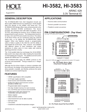 HI-3582PCM-10 Datasheet PDF Holt Integrated Circuits