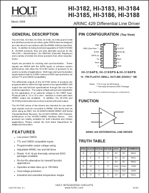 HI-3183CLT Datasheet PDF Holt Integrated Circuits