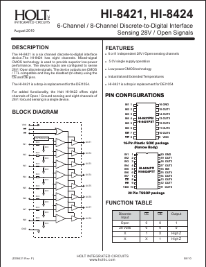 HI-8421 Datasheet PDF Holt Integrated Circuits