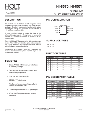 HI-8570PDT Datasheet PDF Holt Integrated Circuits