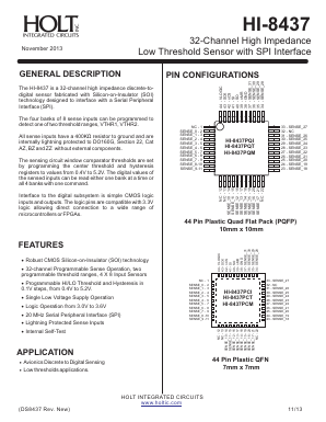 HI-8437PQT Datasheet PDF Holt Integrated Circuits