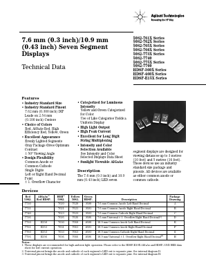 HDSP-4606 Datasheet PDF HP => Agilent Technologies