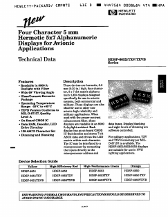 HDSP-6651TXV Datasheet PDF HP => Agilent Technologies