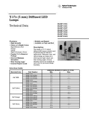 HLMP-D501-D0000 Datasheet PDF HP => Agilent Technologies