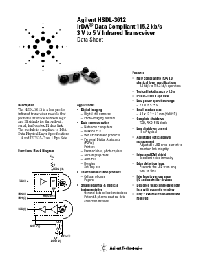 HSDL-3612-007 Datasheet PDF HP => Agilent Technologies