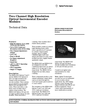 HEDS-9000T00 Datasheet PDF HP => Agilent Technologies