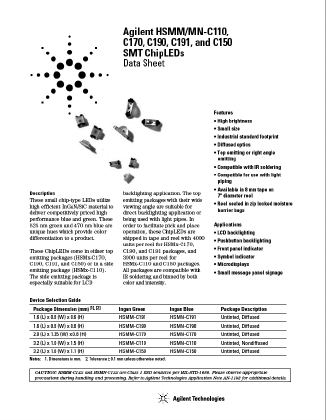 HSMN-C110 Datasheet PDF HP => Agilent Technologies