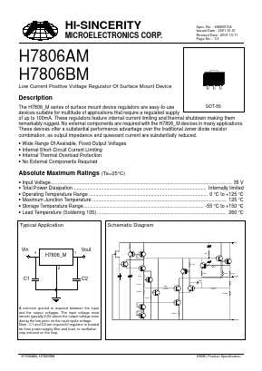 H7806AM Datasheet PDF Hi-Sincerity Mocroelectronics