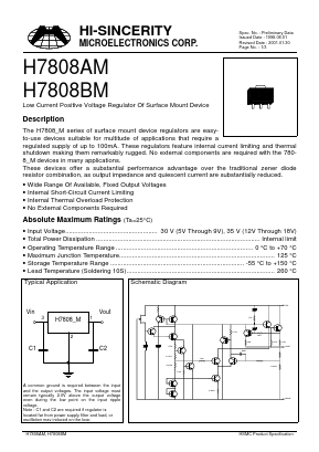 H7808BM Datasheet PDF Hi-Sincerity Mocroelectronics