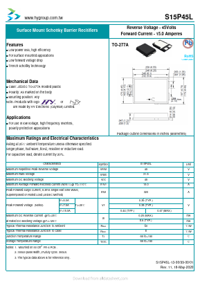 S15P45L Datasheet PDF HY ELECTRONIC CORP.