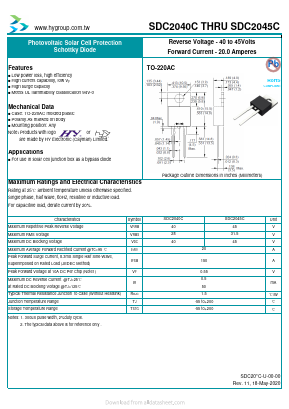 SDC2040C Datasheet PDF HY ELECTRONIC CORP.
