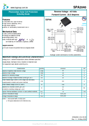 SPA2040 Datasheet PDF HY ELECTRONIC CORP.