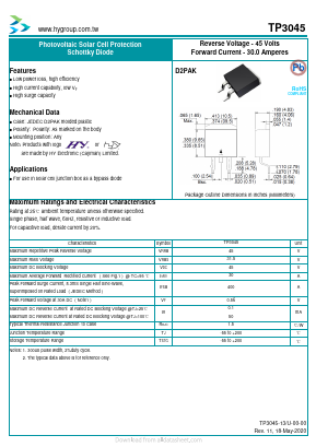 TP3045 Datasheet PDF HY ELECTRONIC CORP.