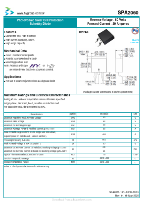 SPA2060 Datasheet PDF HY ELECTRONIC CORP.