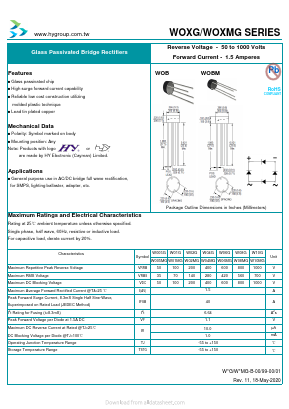 W01G Datasheet PDF HY ELECTRONIC CORP.