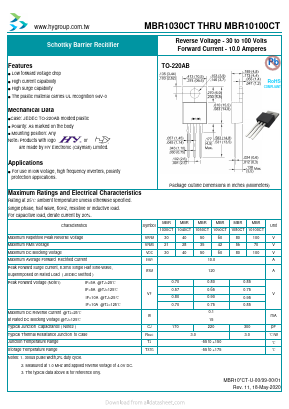 MBR1080CT Datasheet PDF HY ELECTRONIC CORP.