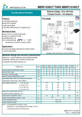 MBRF1080CT Datasheet PDF HY ELECTRONIC CORP.