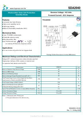 SDA2040 Datasheet PDF HY ELECTRONIC CORP.