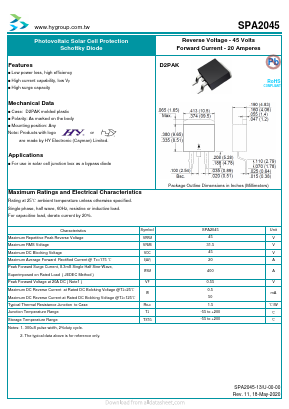 SPA2045 Datasheet PDF HY ELECTRONIC CORP.