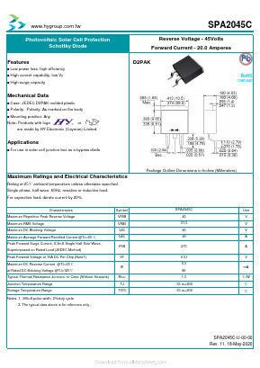 SPA2045C Datasheet PDF HY ELECTRONIC CORP.