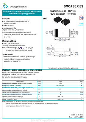 SMCJ200CA Datasheet PDF HY ELECTRONIC CORP.